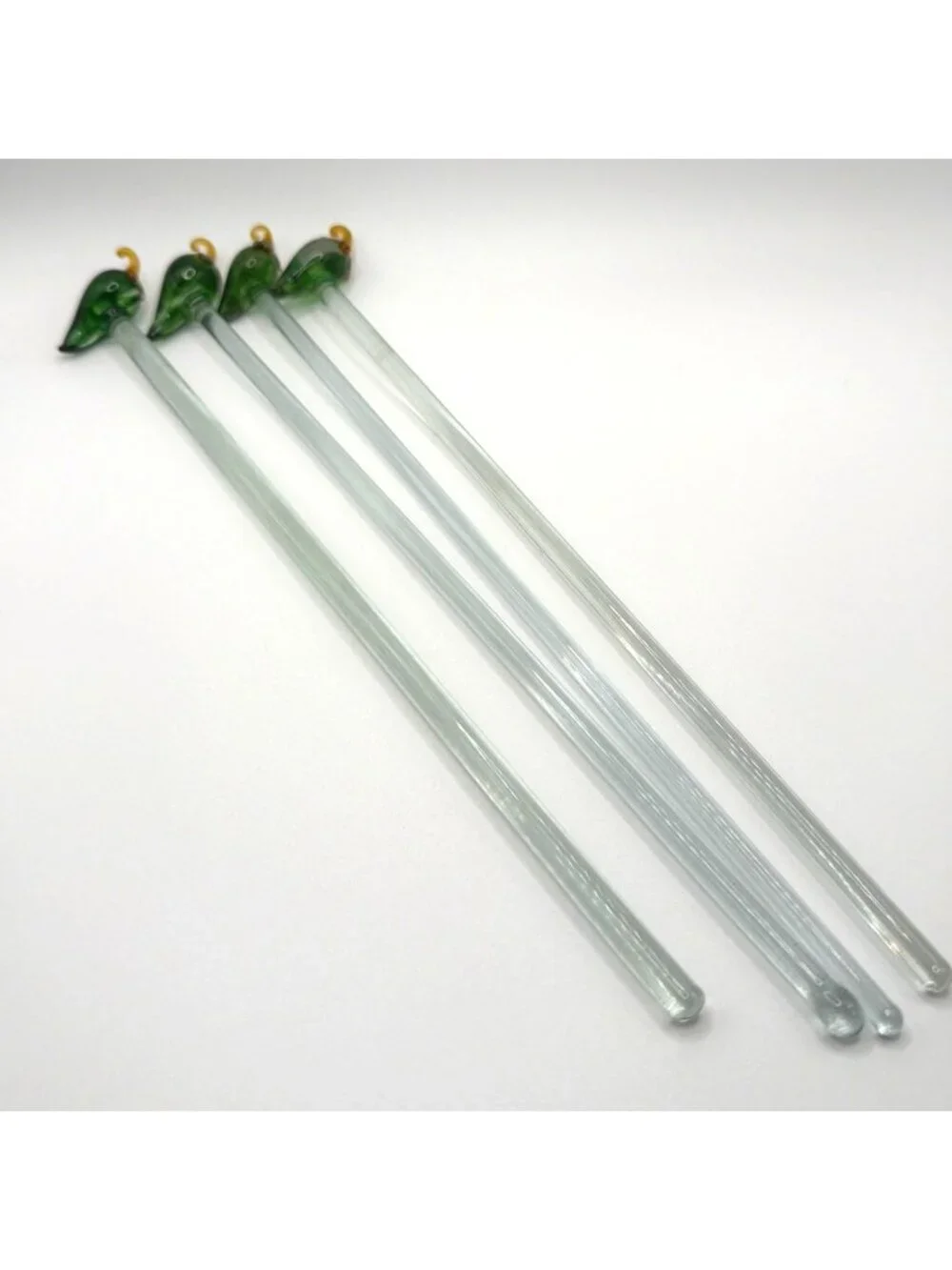 Hand-Blown Glass Cocktail Swizzle Sticks 18pc Lot Set Tropical Southwest Vintage